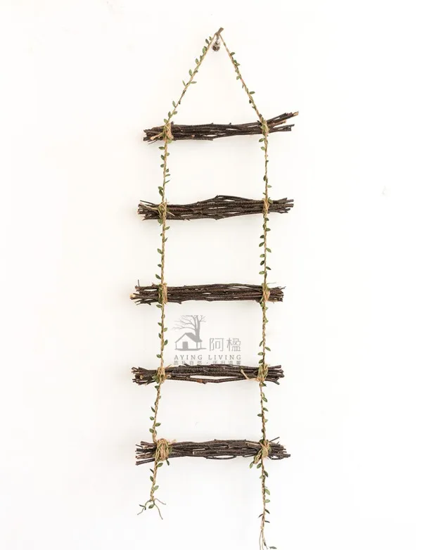 Natural Dry Twigs Hanging Wall Hangings, Decorative Rope Ladder Vine