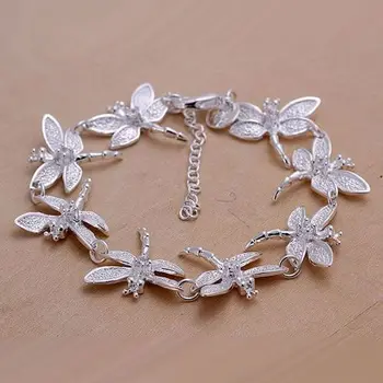 

H121 Silver Color Bracelets For Women Nice High Quality Fashion Jewelry Dragonfly Bracelet /addaiuka Auiajlpa