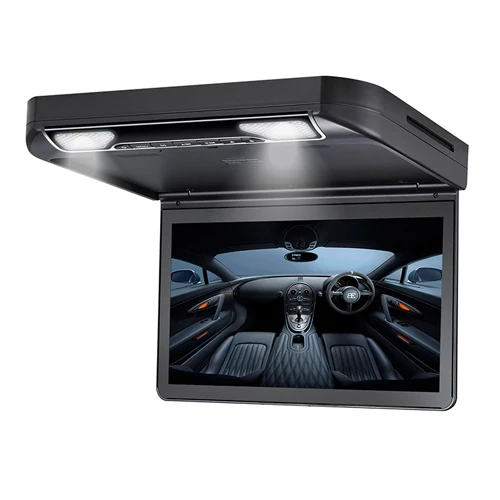 Cemicen 13,3 дюймов откидной потолочный монитор 1080P dvd-плеер HDMI SD IR FM USB MP5 светодиодный автомобильный монитор на крыше TFT ЖК-дисплей - Цвет: Black no headphone