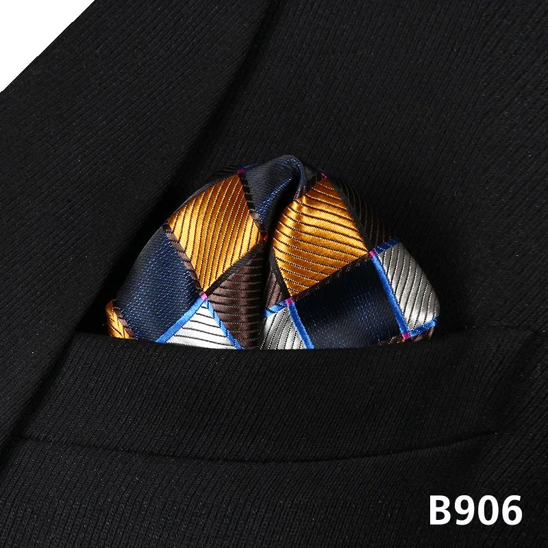 Горошек проверьте мужчин Silk Pocket Square Hanky Свадьба платок# B9 платок классический свадьбу - Цвет: B906