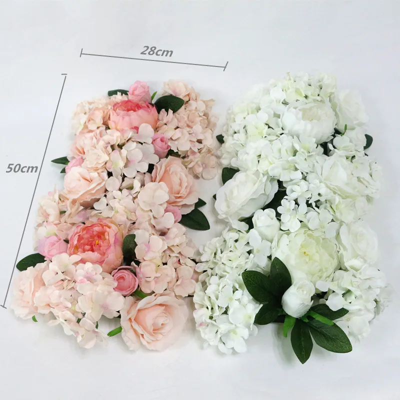 Flone Artificial Road Flower Row Silk Flower Hydrangea Peony Rose Flowers Wedding Arch Road Lead Home Hotel Party DIY Decor  (16)