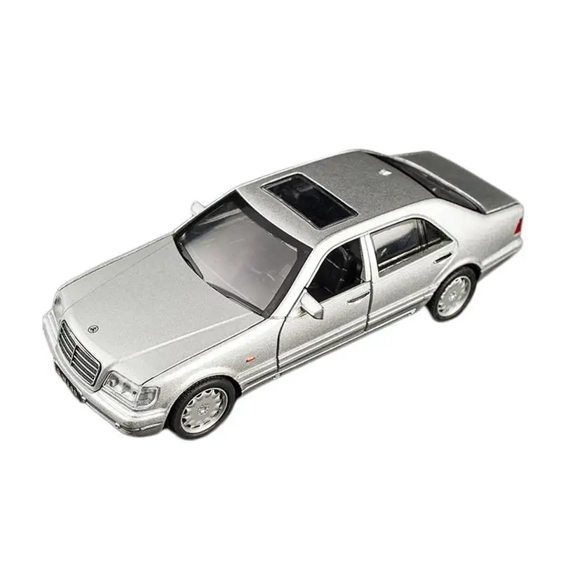 1:32 игрушка для Mercedes-Benz S-W140 сплав модель автомобиля звуковой светильник вытяжной игрушечный автомобиль - Цвет: Серебристый