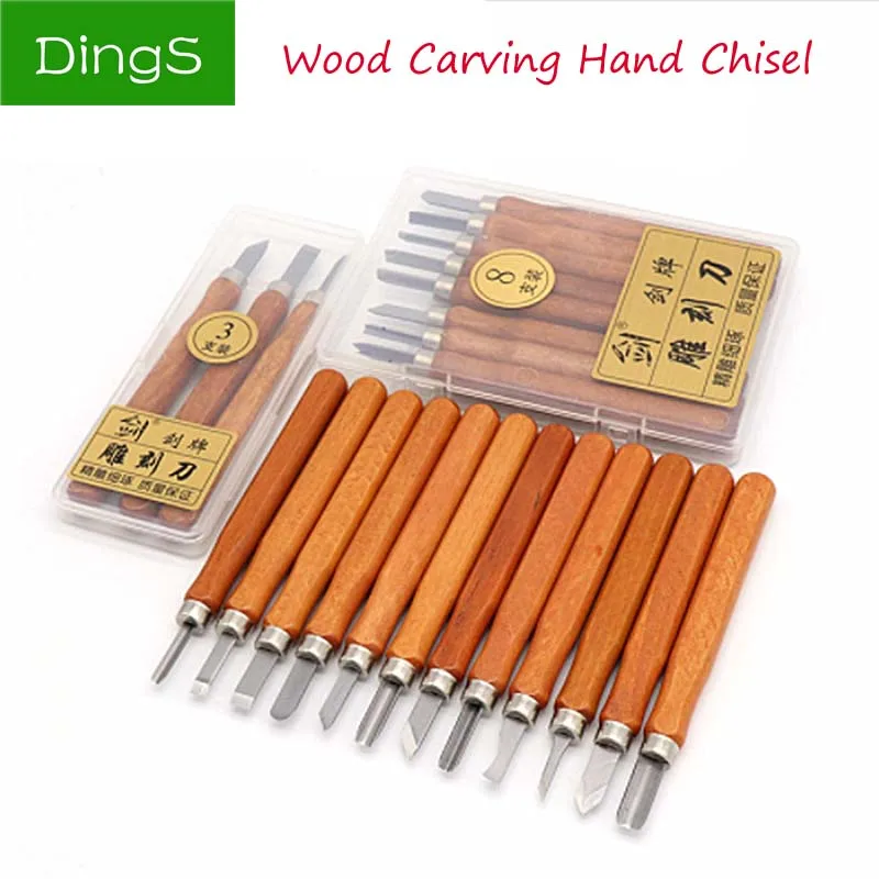 4Pcs Wood Carving Tools Set, Woodworking Hand Chisel Compact Wood Carving  Knife with Storage Case Great for DIY Art Craft Carpentry Beginners Carvers
