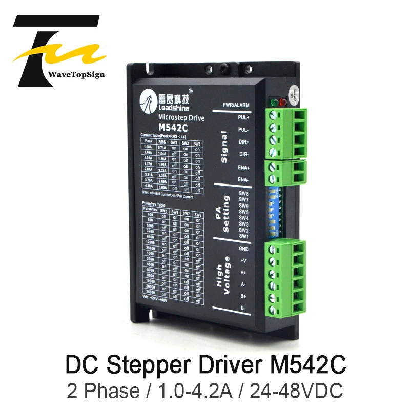 

Leadshine 2Phase Stepper Motor Driver M542C Input Voltage 24-48VDC Current 1.0-4.2A