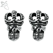 Панк нержавеющая сталь Скелет Серьги гвоздики мужские Уникальные войны череп головы серьги-гвоздики для мужчин модные украшения для ушного пирсинга