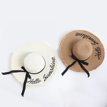 Летняя шляпа Женская широкая с полями, солнце соломенная шляпка защита пляжная шляпа женская шляпа ручной работы переплетенные складываемые солнечные шляпы для женщин на открытом воздухе