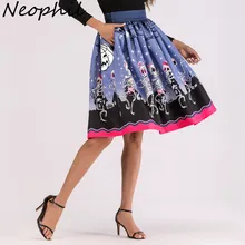 Neophil, зимние женские юбки миди в готическом стиле, плиссированные юбки до середины икры с рисунком на Хэллоуин, женская юбка, Jupe Femme S1914