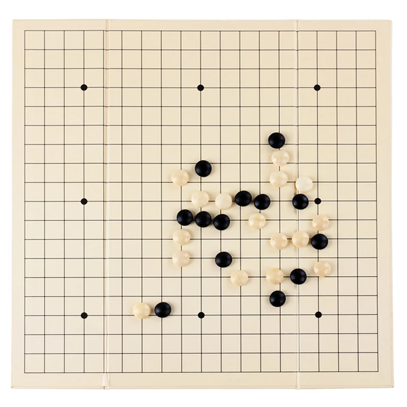 Hot 2 In 1 Collapsible Chessboard Wooden Chessman Chess&Go Game Chess Board Go Games Upscale Set Boxed Travel Children&Kid Gifts