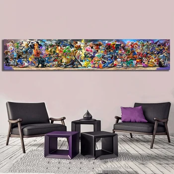 

Wall Art Prints Modular Picture 1 Pcs Super Smash Bros Ultimate Update Video Game Cartoon Canvas Painting Home Decor Poster Room