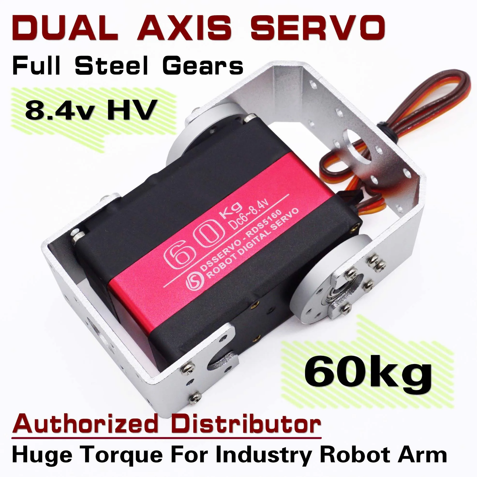 

DSSERVO RDS5160 60kg Dual Axis Shaft Servo Metal Gear Arduino Robot Servo Digital Servo For Robot Arm DIY FPV Servo Robotic
