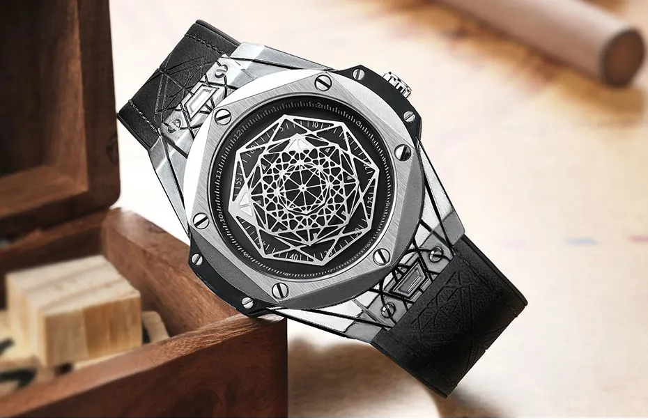 RUIMAS Роскошные брендовые кварцевые часы для мужчин с кожаным ремешком военные спортивные наручные часы мужские водонепроницаемые часы Relogios Masculino 533G