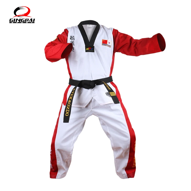 Top Quality Colored Taekwondo Uniform For Adult Child Teenagers Poomsae  Dobok Red Blue Black TaeKwondo&Karate Clothing