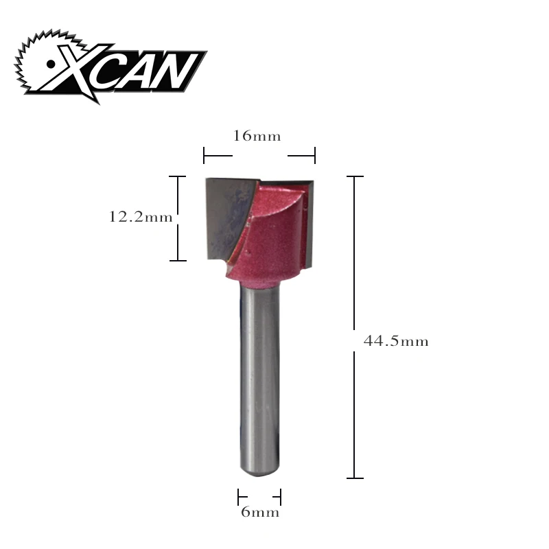 

XCAN 1pc 6mm Shank Cleaning Bottom Router Bits 10/16mm Woodworking Tools Two Flute End Mill Router Bits for Wood Cutting