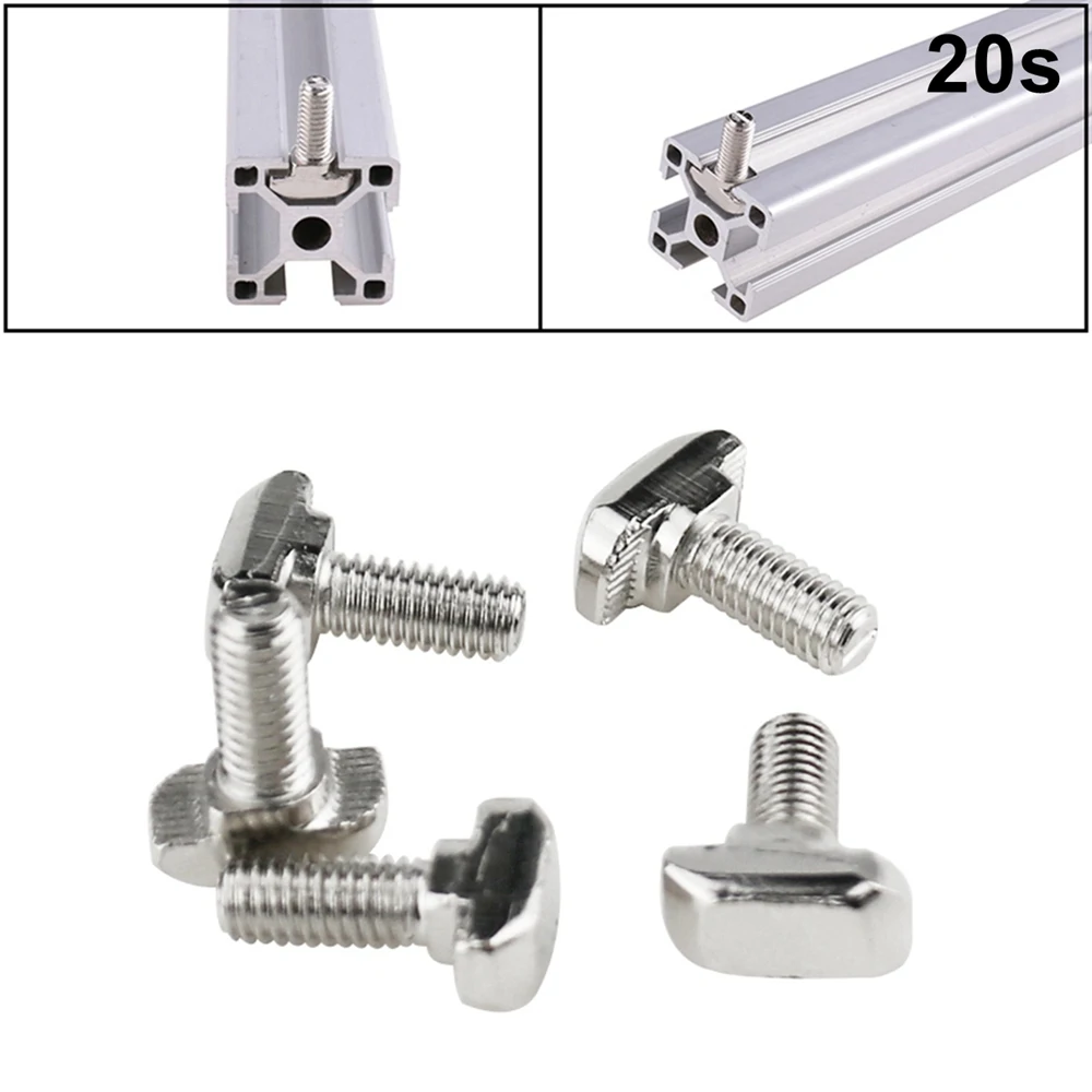 50pcs 20pcs Aluminum Profile 2020 Accessories T Screw Fastener Bolt for