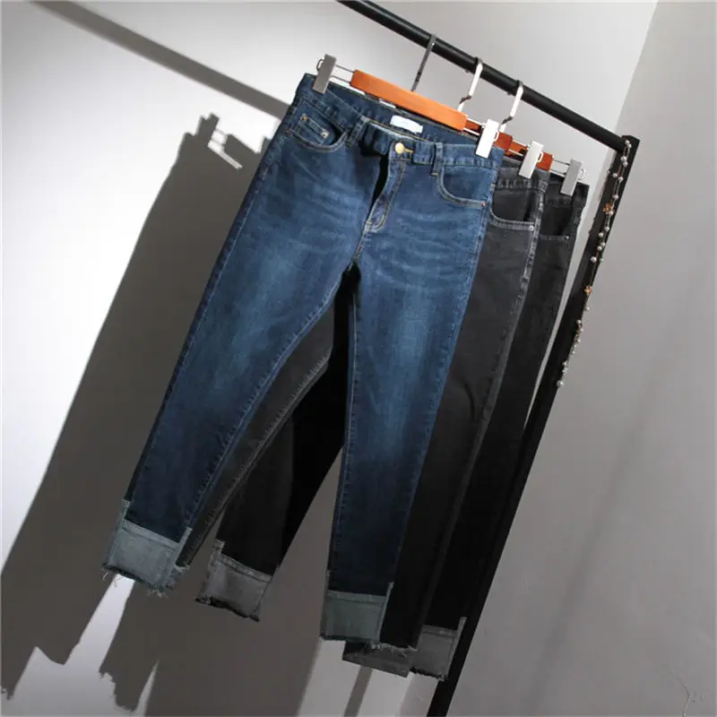 5XL джинсы с высокой талией, женские Стрейчевые обтягивающие Джинсы бойфренда, женские повседневные уличные джинсы размера плюс, джинсы для мам, узкие брюки Q1323