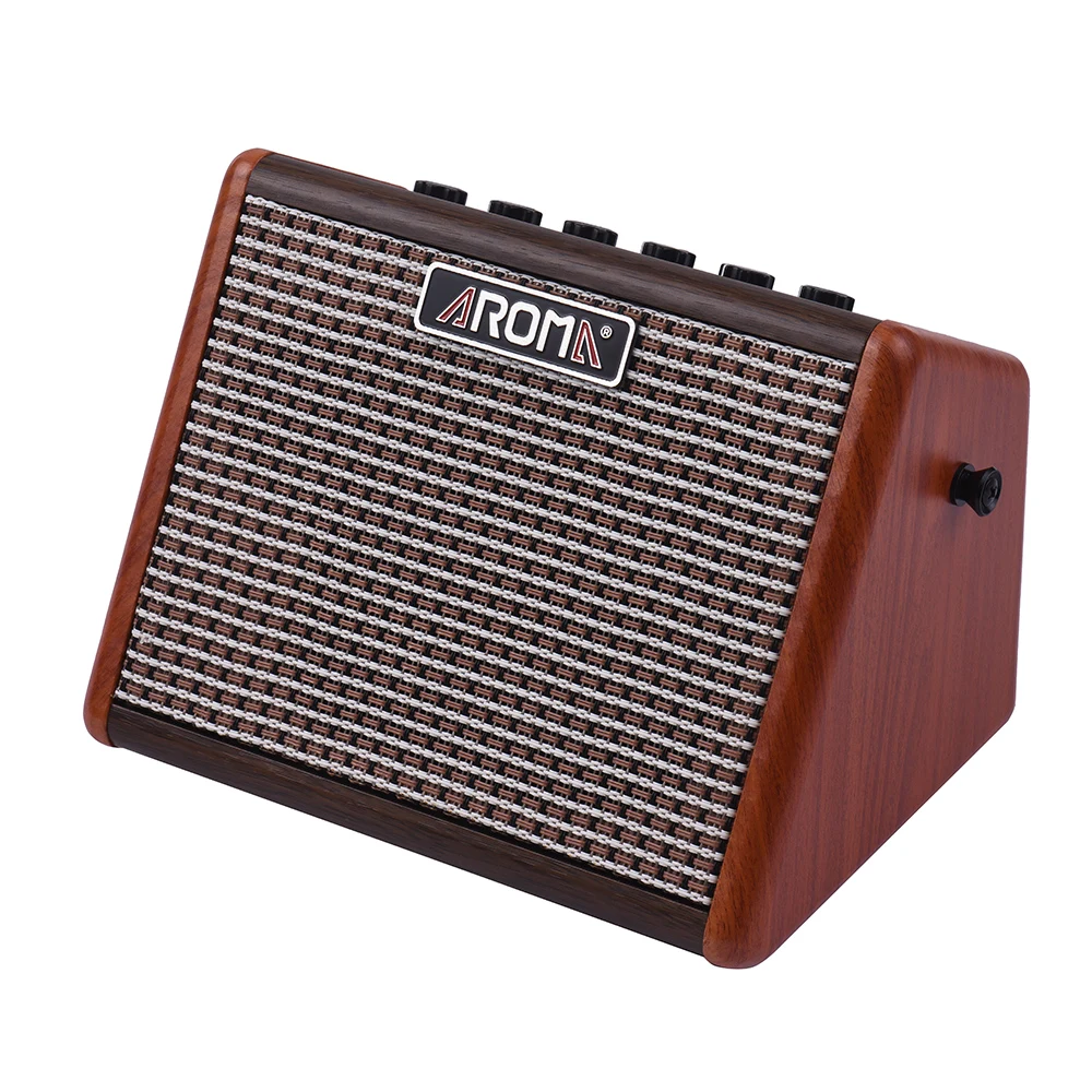 

AROMA AG-15A 15W Portable Acoustic Guitar Amplifier Amp BT Speaker Built-in Rechargeable Battery with Microphone Interface