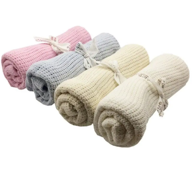 Новые Новорожденные детские одеяла хлопчатобумажные пеленания крючком реквизит кроватки спальные принадлежности 100 см X 75 см