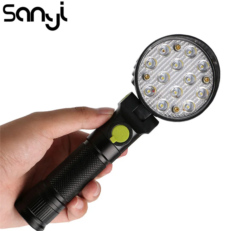 

4-modes 12*LED Traffic Control Flashlight Magnetic Hook Warning Torch Road Safety Control Lighting USB Charging Emergency Lamp
