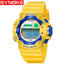 Synoke 5 шт./лот спортивные часы для мальчиков и девочек Цифровой 30 м Водонепроницаемый сигнализации Календари дети наручные часы Relogio LED