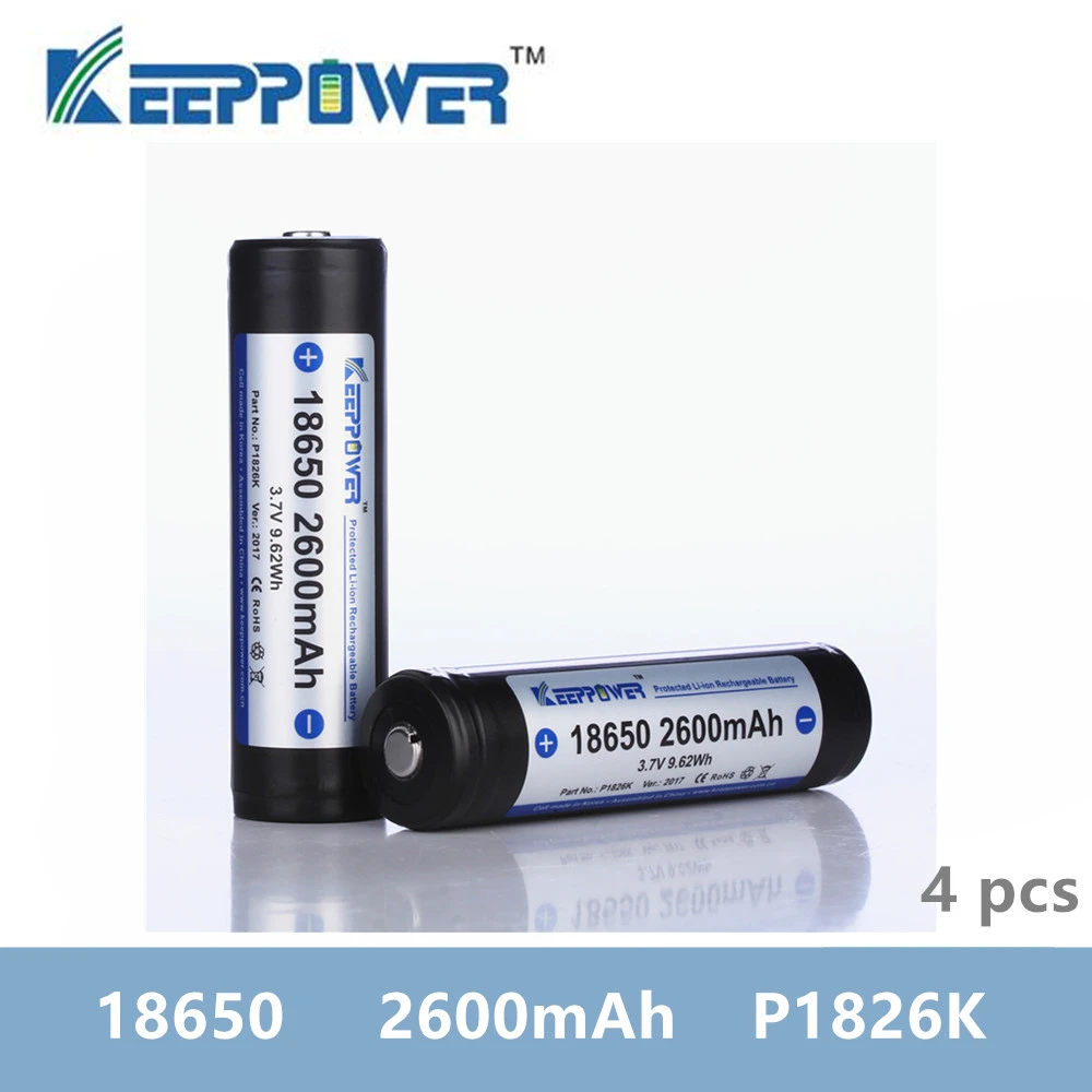 Keeppower リチウムイオン電池 2600mah 保護 P16kセル 韓国製 オリジナルバッテリー 直送 4個 充電池 Aliexpress Keeppower リチウムイオン電池 2600mah 保護 P16kセル 韓国製 オリジナルバッテリー 直送 4個 充電池 Aliexpress