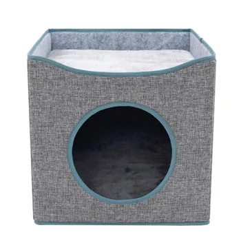 

Warm Collapsible Pet Cat House Cave Beds Puppy Dog Sleeping Bag with Removable Cushion Design For Cats Puppy Pet Bed