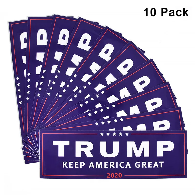 

10Pcs/lot Car Bumper Stickers With Lettering Donald Trump President Campaign Self Adhesive Decal Accessories Window Film Sticker