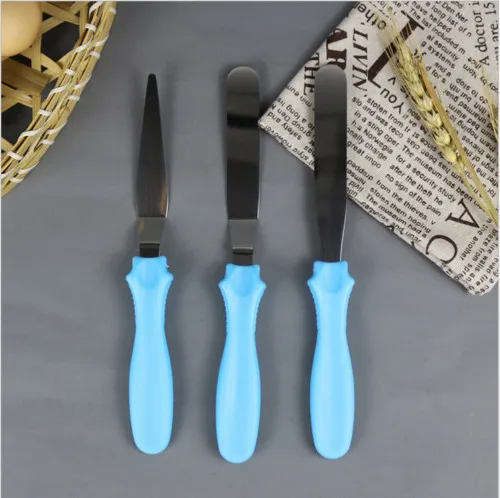 3pcs Stainless Steel Spatula Palette Knife Set Cake Decorating Smooth Tools Kit New