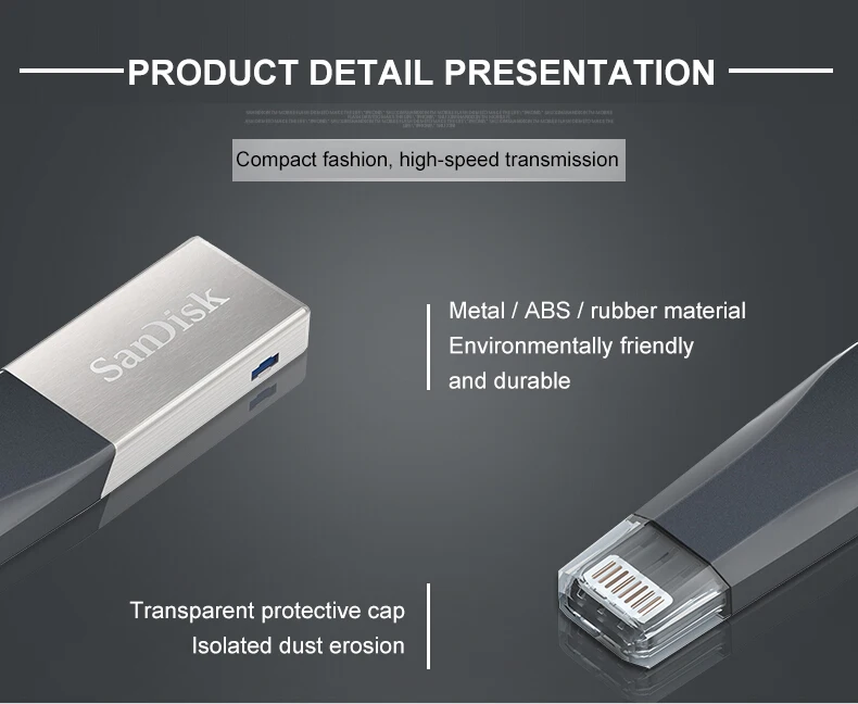 Флеш-накопитель sandisk iXPAND USB 3,0 OTG 32 Гб 64 ГБ, флеш-накопитель Lightning на металлическую ручку 128 ГБ, u-диск для iPhone, iPad, iPod, карта памяти