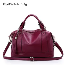 Лисохвост и Лилия модные дизайнерские роскошные сумки с кисточками Женские известные бренды натуральная кожа женская сумка через плечо женские сумки на плечо