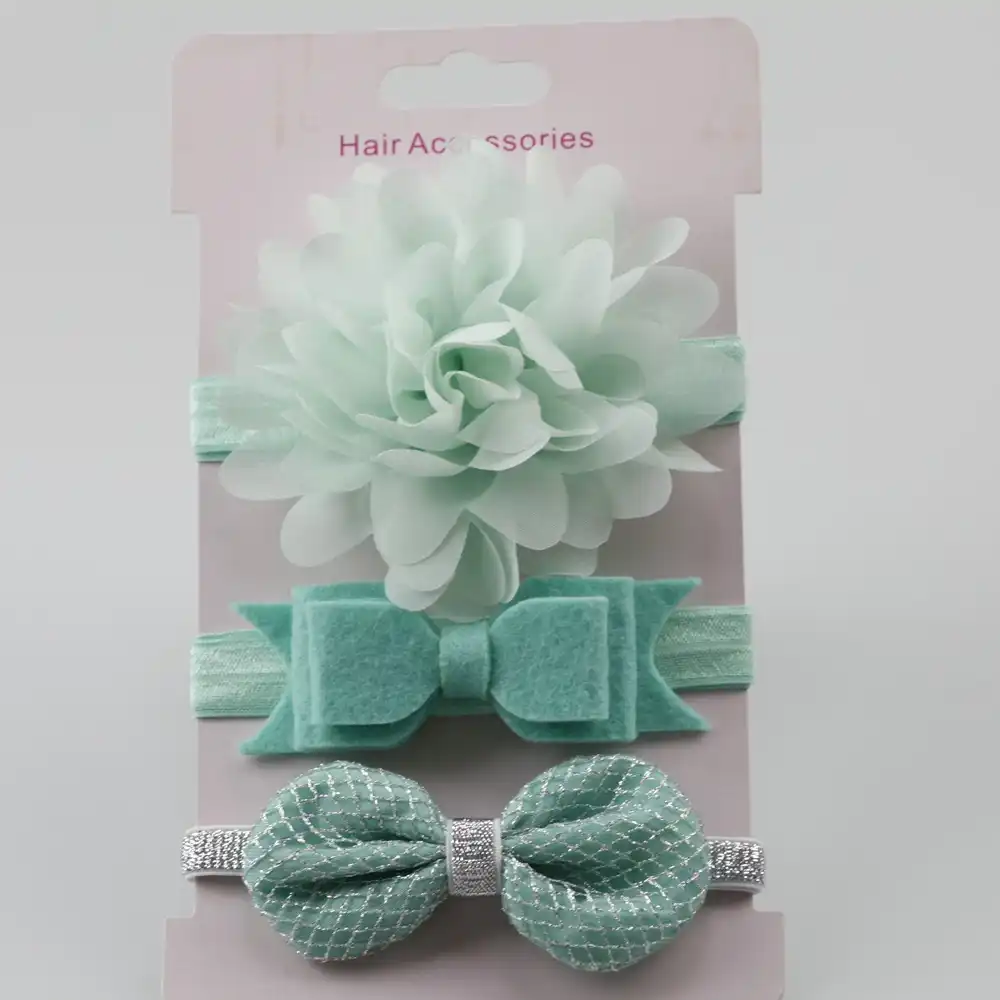 3Pcs Baby Elastic flower headband Headbands Hair Girls Bebe Bowknot Hairband Bow
