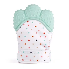 Силиконовый для детей для прорезывания зубов варежки Прорезыватели зубов перчатки конфетная обертка звук Прорезыватель мальчики девочки зеленый розовый синий