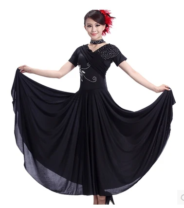 

Red/Black Elegant Girls Professional Standard Ballroom Dancing Expansion Skirt, Waltz/Tango/Fox-trot/Galop Performance Dancewear