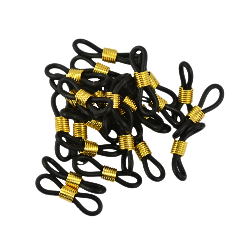 25Pcs Eyeglass String Ends Holders Sunglasses Chain Strap Ends Eyewear Rubber Loop Coil Ends Beaded - Adjustable
