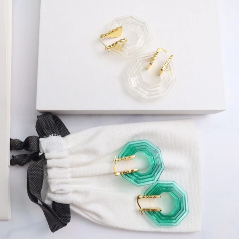 

Fashion Party Jewelry For Women Big Hoop transparent green Plastic Earrings Big Hoop Round clear Earrings luxury brand jewelry
