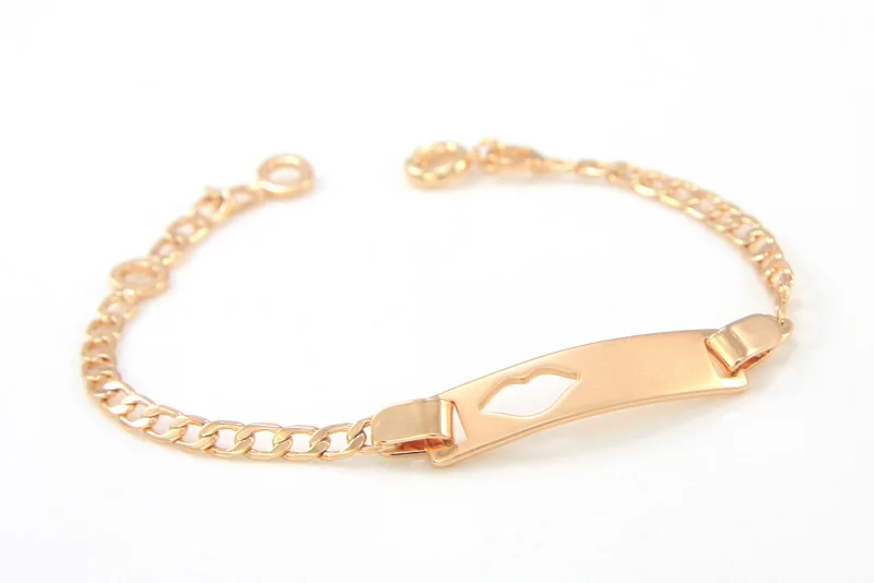 BR40A_01 lips baby bracelet gold kids jewelry bracelete ouro pulseira bebe bijoux ninas armband