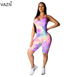 VAZN 2019 Новое поступление повседневные женские с v-образным вырезом без рукавов с открытой спиной обтягивающие костюмы сексуальные женские