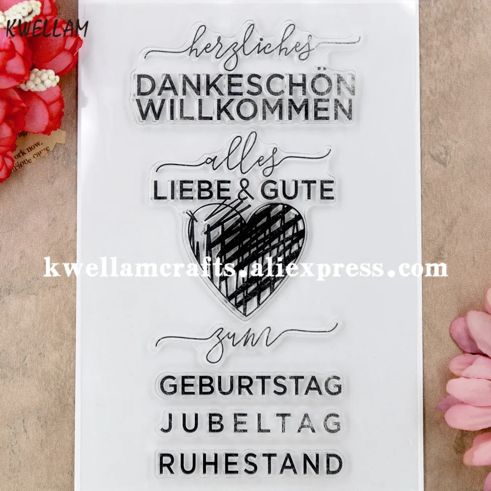 German Willkommen Liebe Gute Geburtstag Scrapbook Photo Cards Rubber Stamp Clear Stamp Transparent Stamp 11x16cm Kw Stamps Aliexpress