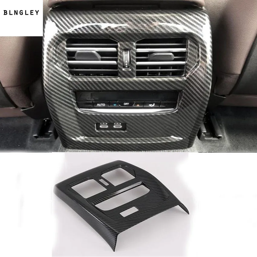 

1pc Car sticker ABS Carbon fiber grain rear air conditioning outlet decoration cover for 2019 2020 BMW G20 325 330 335