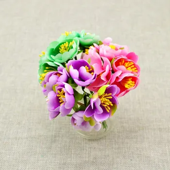 

30pcs Artificial Flower Wedding for car Decoration DIY wreath material Gift Box Scrapbooking Bridal bouquet cheap Silk Stamens