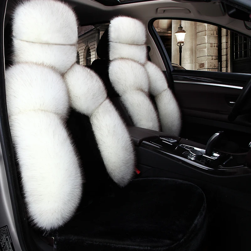 Теплые искусственный Лисий Мех общие автомобильные подушки для сидений автомобиля Стайлинг автомобиля чехол для BMW Audi Toyota Honda Ford All Sedan