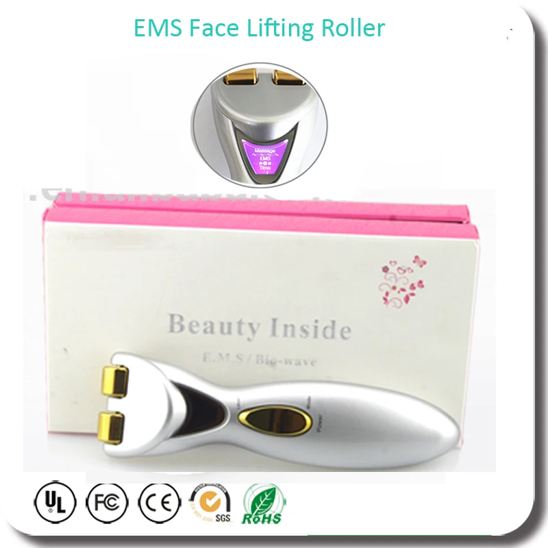 

Electric LCD EMS Microcurrent Skin Stimulation Collagen Growth Wrinkle Double Chin Removal Face Lift Tightening Roller Titanium