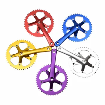 

48T*170mm CNC Alloy Single Speed Fixie Bike Cranksets 130 BCD Cycling Bicycle Crank Parts Fixed Gear Track Bike Chainwheel Set