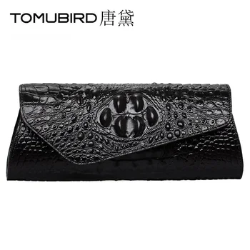 

TOMUBIRD clutches women party hand bag Genuine Leather Female Embossed Crocodile Evening Bag bolsa feminina couro de vaca ombro