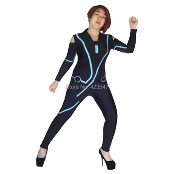 

Ms. Tron Legacy Spandex Tron Costume Halloween Party Cosplay Zentai Suit CSC3212