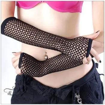 

Gloves Ladies Girls Neon Sexy Long Fingerless Fishnet Lace High Elasticity Gloves high quality gloves women 2019