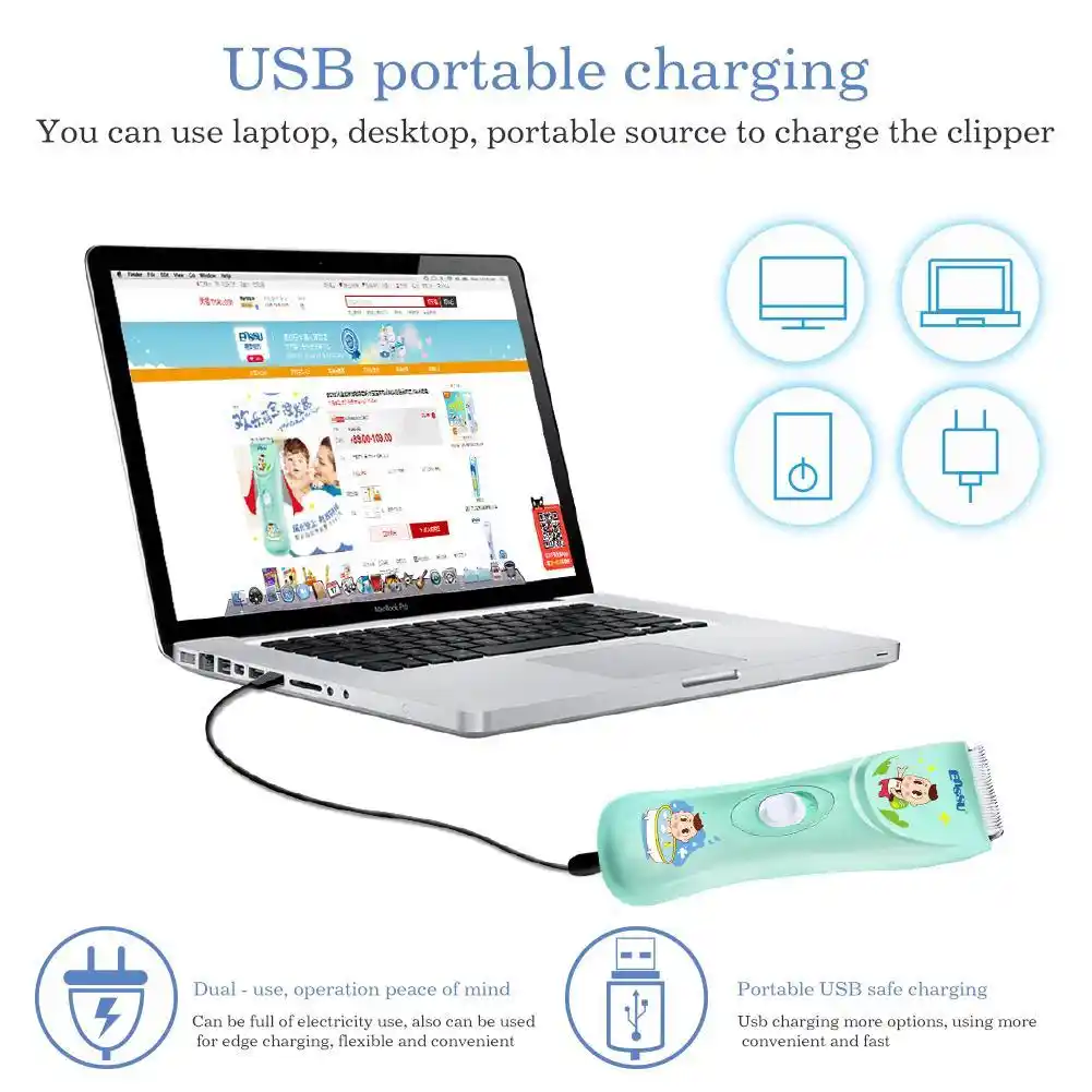 Genuine Enssu Baby Hair Trimmer Professional Hair Removal Kit