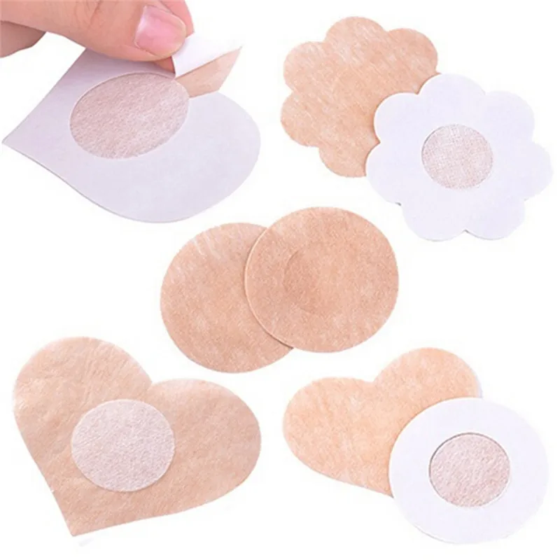 Груди Лепестки Sexy одноразовые Мягкая силиконовая соска Обложка Bra Pad пирожки Аксессуары для нижнего белья для Для женщин девочек 10 шт. = 5 пар