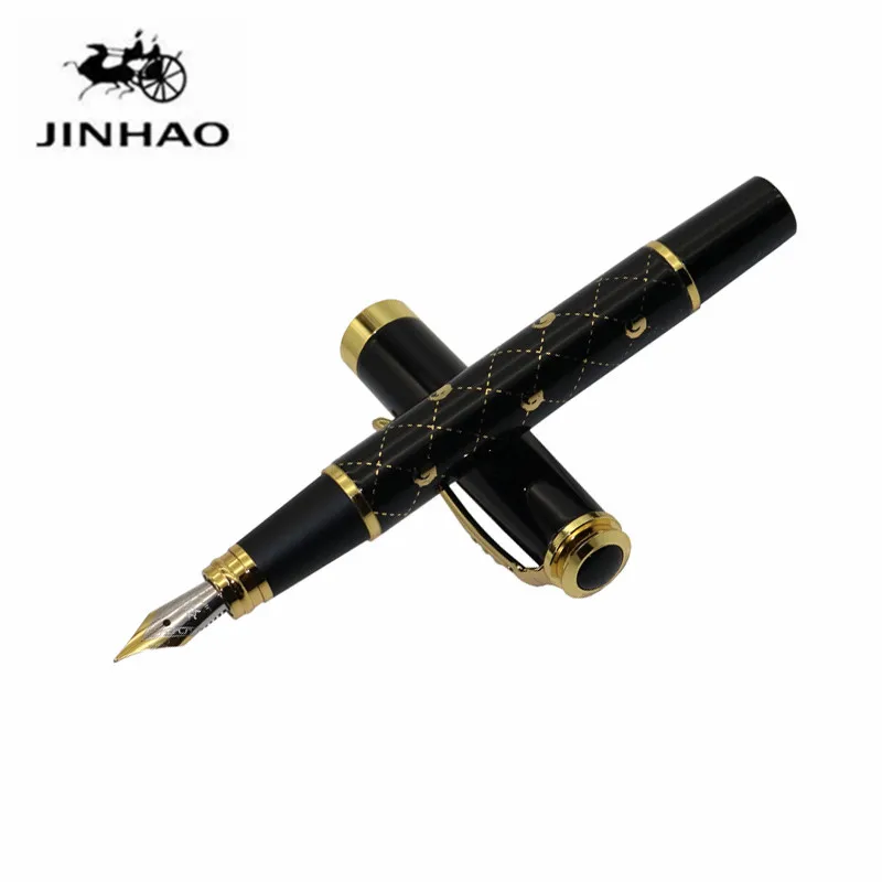 Jinhao 500 пишущий иридиевая ручка черный серебряный красный и зеленый ледяной Золотой орел авторучка наконечник 0,5 мм для 6 цветов