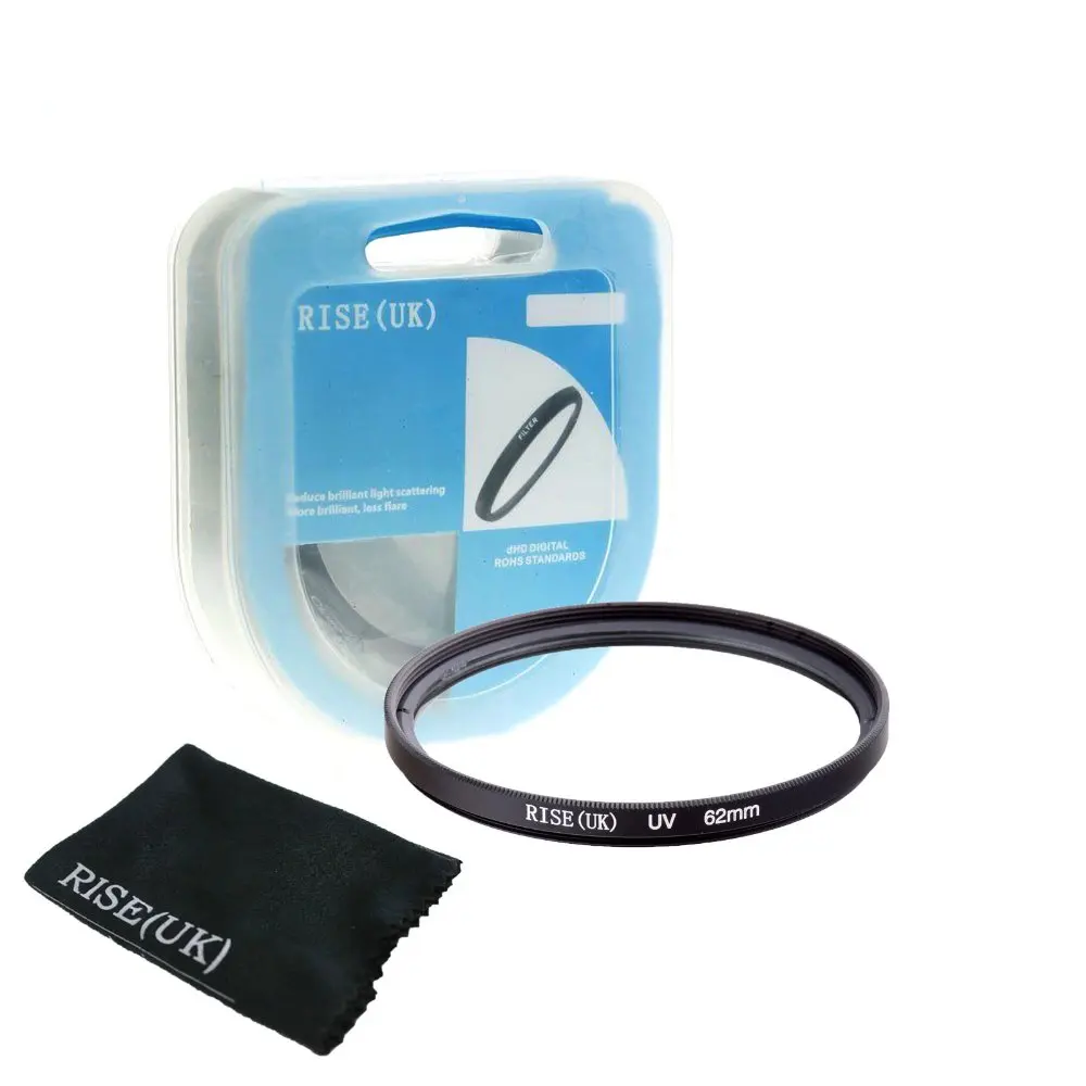 free shipping 62mm RISE(UK) UV Filter Lens 62mm Lens Protector For DSLR