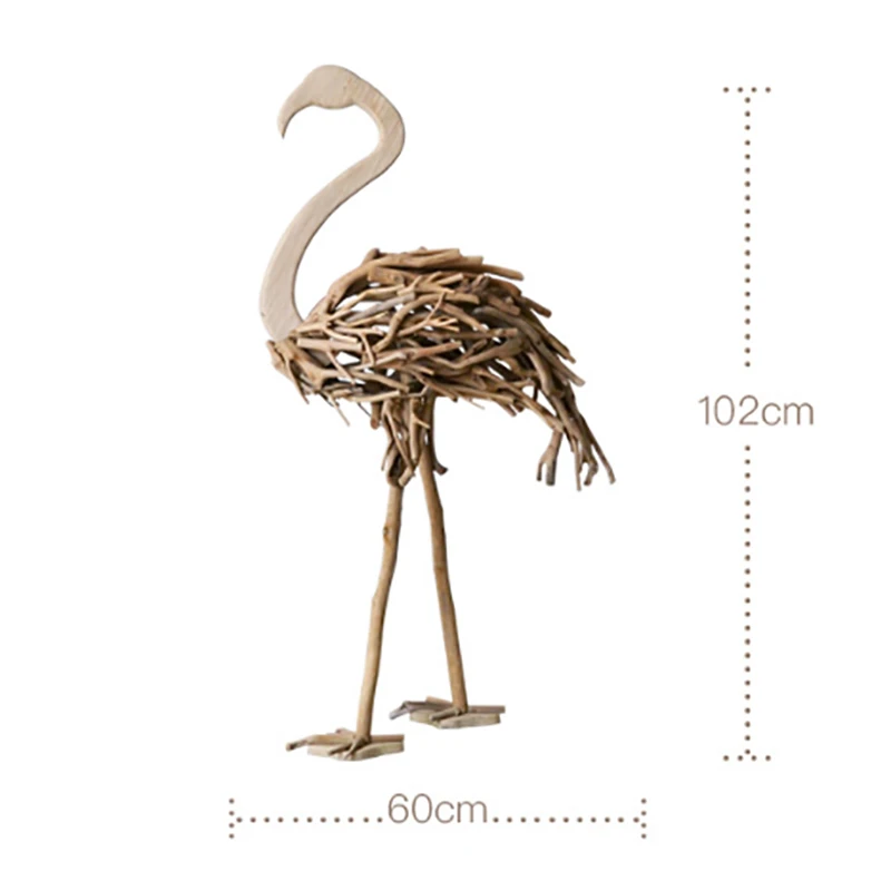 

2019 Creative Handmade Wooden Crafts Flamingo Decorations Home Furnishing Wedding Gift Creative Living Room Decoration Figurines